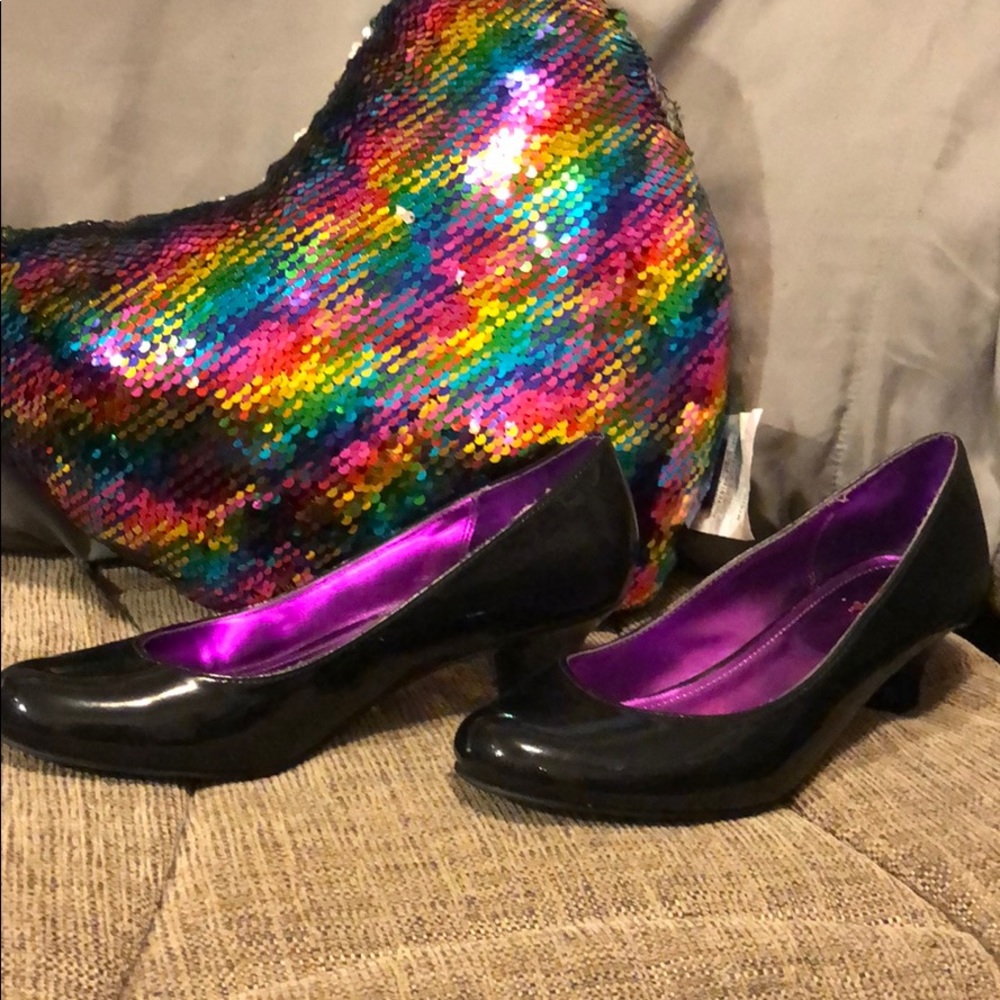 Shiny black Candies 2.5 inch heels